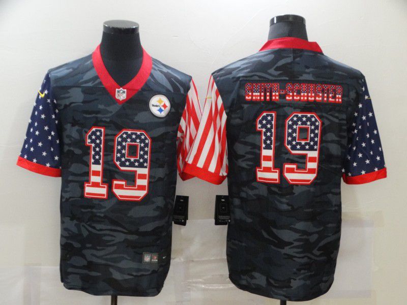 Men Pittsburgh Steelers #19 Smith-schuster Camouflage national flag Nike Limited NFL Jersey->pittsburgh steelers->NFL Jersey